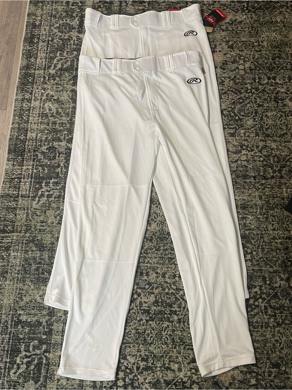Rawlings Men's White Baseball Pants with Belt Loops